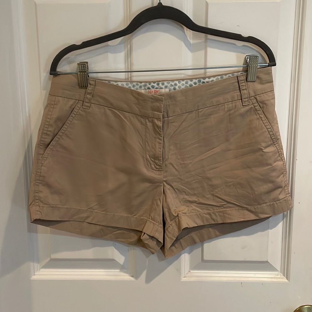 J Crew tan chino shorts Size 8